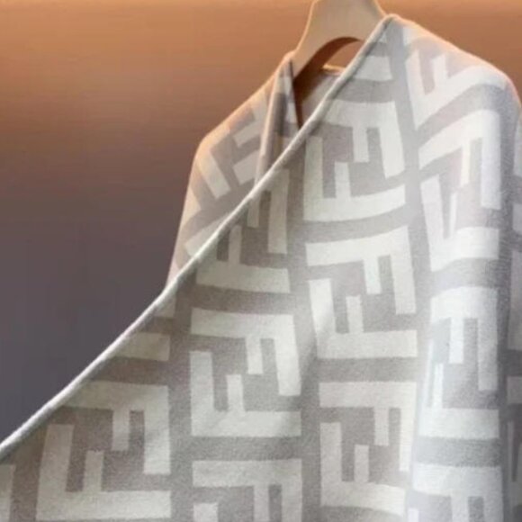 Fendi Women's Cashmere FF Fringe Shawl Cape - Picture 2 of 6